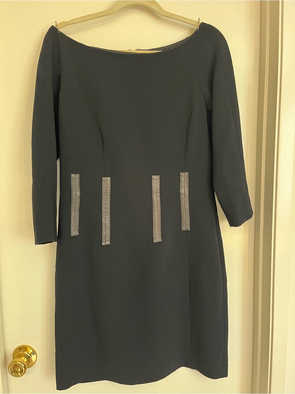rag & bone Black Long-Sleeve Sheath Dress with Vertical Trim